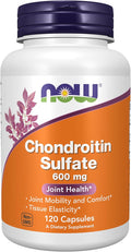 NOW Foods Supplements Chondroitin Sulfate 600 mg (a Glycosaminoglycan) Joint Health* 120 Capsules