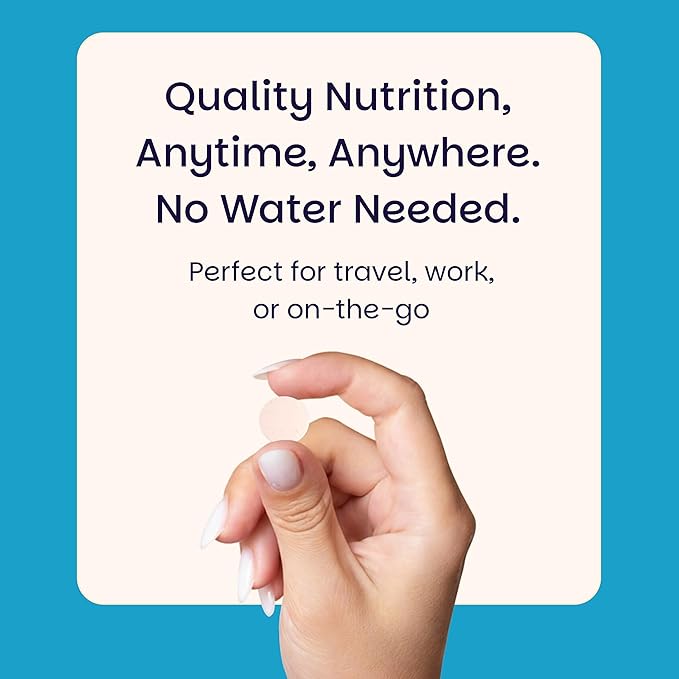 EZ Melts Multivitamin Without Iron - Daily Supplement with 18 Vitamins &amp Minerals - Contains Vitamin C Folate Biotin &amp More - Non-GMO &amp Vegan - Apple - 60 Dissolvable Tablets (30 Serving