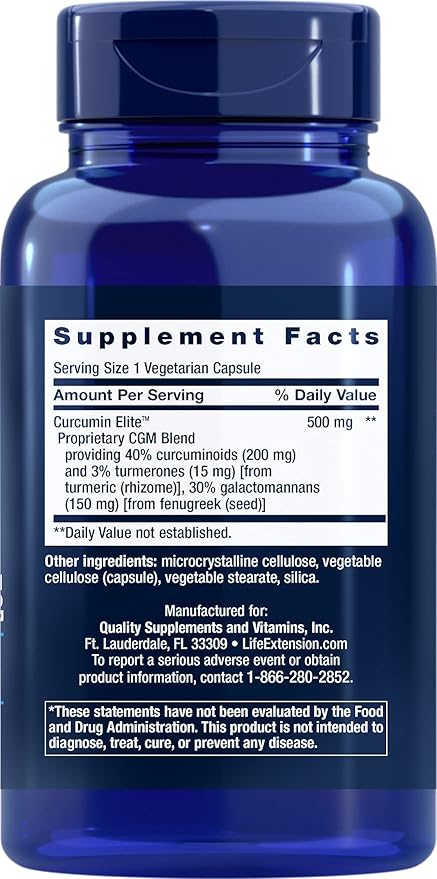 Life Extension Curcumin Elite Turmeric Extract 90 Caps (Pack of 2)