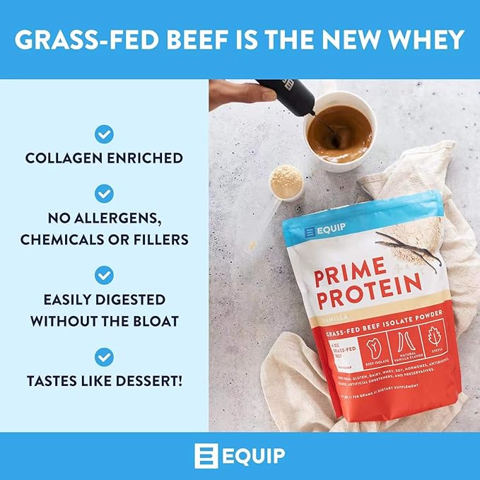 Equip Foods Prime Protein Powder Vanilla &amp Prime Protein Powder Salted Caramel