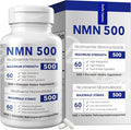 NMN 500mg Per Serving Maximum Strength - 99% Pure NMN (Nicotinamide Mononucleotide) for NAD Cell Immune Energy Anti-Aging &amp Longevity Stabilized NMN Supplements 500mg - 60 Veggie Capsules