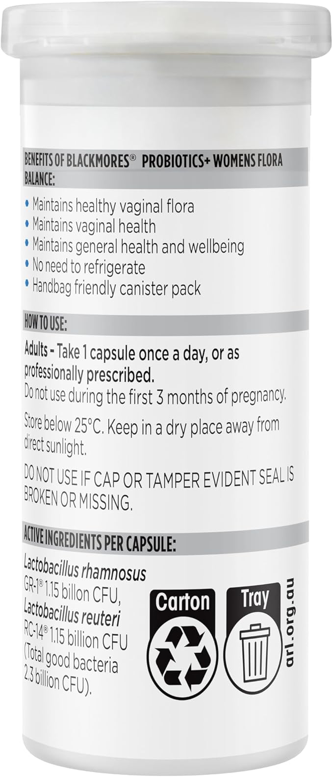 Blackmores Probiotics+ Womens Flora Balance 30 Capsules