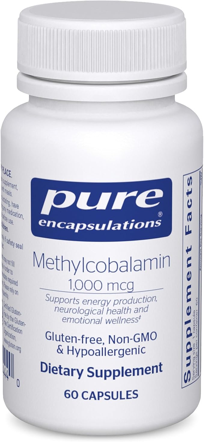 Pure Encapsulations Methylcobalamin 1000 mcg - Vitamin B12 Supplement to Support Memory &amp Nerve Health - Premium Vitamin B12 Capsules - 60 Capsules