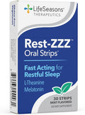 Rest-ZZZ Oral Strips - Powerful Sleep Support Supplement - Fall Asleep &amp Stay Asleep - Calms Nervous System - Naturally Ease Tension &amp Restlessness - Low Dose Melatonin GABA &amp Chamomile -
