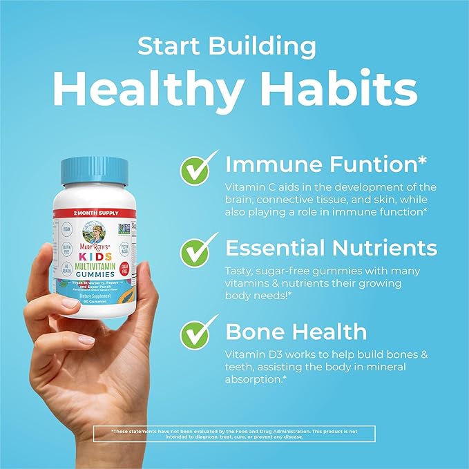 MaryRuth Organics Multivitamin and Probiotic Gummies (Strawberry) for Kids | Clean Label Project Verified® | Vitamins for Gut Health Immunity &amp Overall Wellness | Vegan Non-GMO Gluten Free