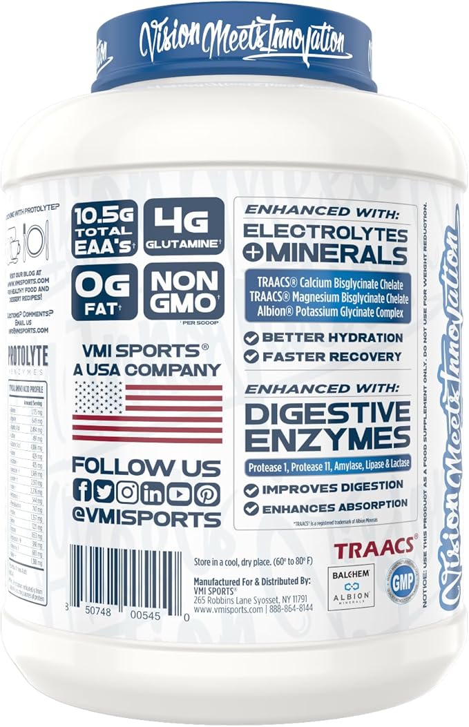 VMI Sports ProtoLyte Whey Isolate Protein Powder Vanilla Cake Batter 4.6 lbs