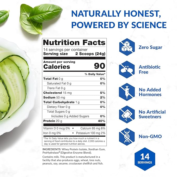 BioTrust Low Carb Lite Low Calorie Protein Powder – Low Carb Sugar Free Low Sodium Keto Protein Powder – 20g Grass-Fed Whey Protein Isolate with Digestive Enzymes – Unflavored 14 Servings