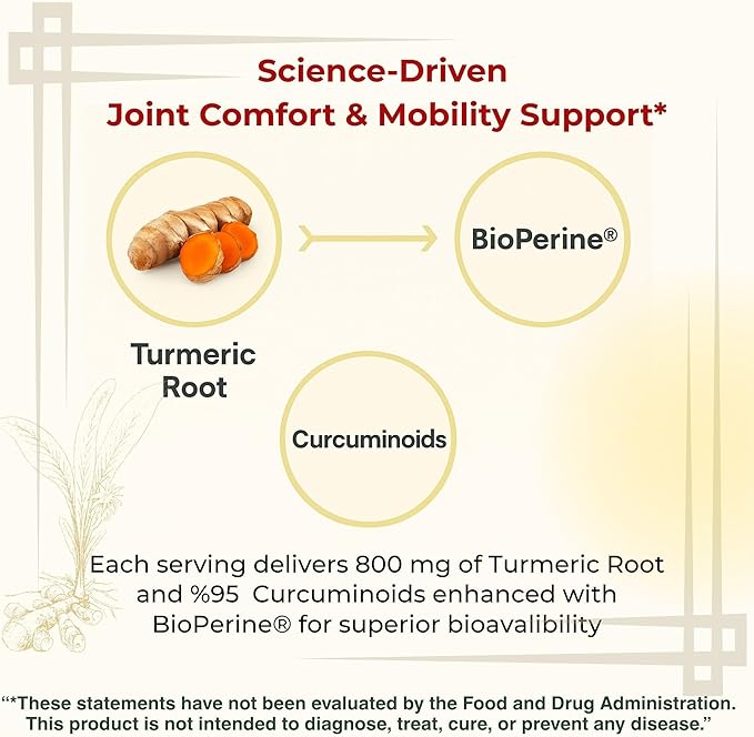 Sun Vitals Platinum Turmeric Complex – 95% Curcuminoids with BioPerine® Glucosamine &amp Boswellia