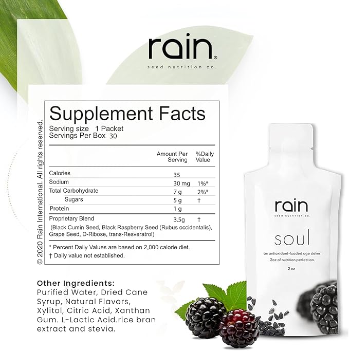 Rain - Soul - Super Supplement with Powerful Nutrients &amp Vitality-Boosting Ingredients for Wellness &amp Immune Support - 2 Boxes (60 Pouches)