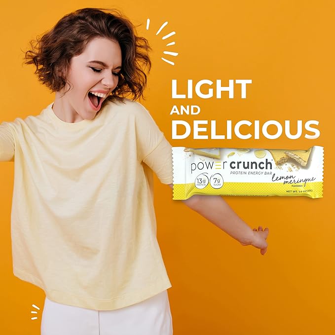 Power Crunch Protein Wafer Bars High Protein Snacks Strawberry Crème &amp Lemon Meringue 1.4 Ounce (12 Count) Bundles