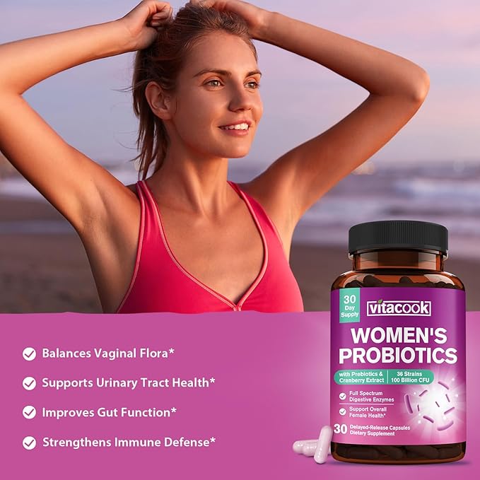 Iron Supplement for Women Men High Potency Iron 65mg with Vitamin C 250mg + Women's Probiotics 100 Billion CFU 36 Strains with Prebiotics &amp Digestive Enzymes