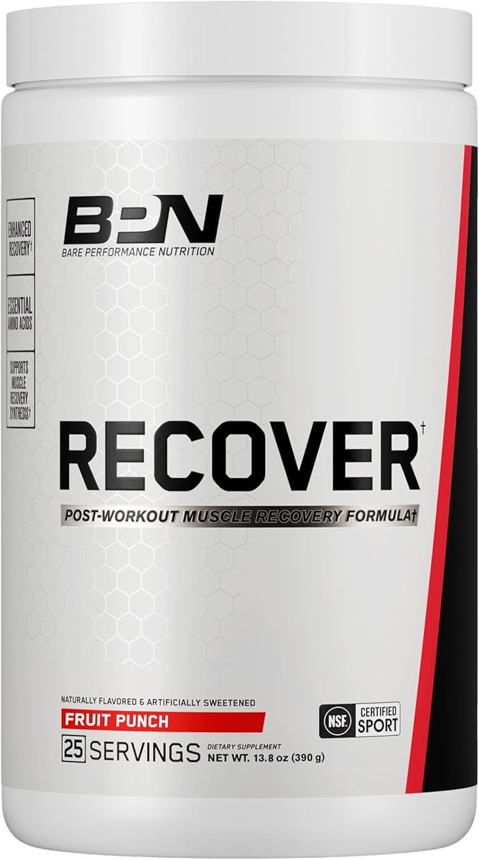 BARE PERFORMANCE NUTRITION BPN Strong Multi-Vitamin 30 Day Supply + Recover Post-Workout Muscle Recovery Drink Mix – Fruit Punch 25 Servings | Foundational Health + Post-Workout Recovery Bundle