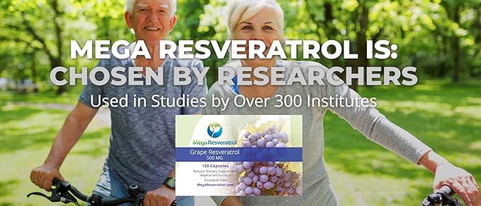 Mega Resveratrol Red Grape Skin Piceid Resveratrol Water-Soluble/High Absorption/Boosts Nitric Oxide. 500mg per Capsule. Purity Certified. NO Toxic “inactive” Ingredients. Keto Vegan Non-GMO.
