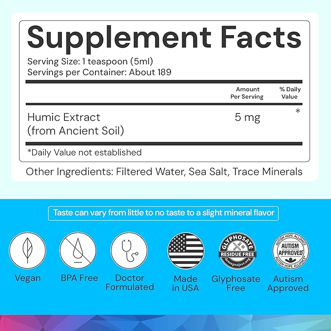 ION* Intelligence of Nature Gut Support Liquid Supplement - Gut &amp Digestive Health Liquid Drops Cleanse &amp Detox with Humic Extract for Women &amp Men Adults &amp Kids 4+ - 32 fl oz (Pack o