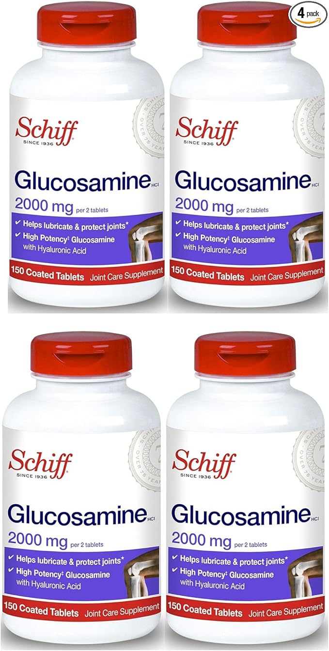 Schiff Glucosamine 2000mg with Hyaluronic Acid (Pack of 4)