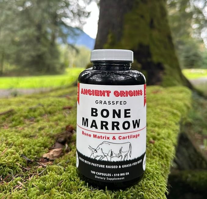 Grass Fed Bone Marrow Supplement 3060mg Skin Oral Health and Joint Support Supplement Promotes Whole-Body Wellness Non GMO Whole Bone Extract 180 Capsules