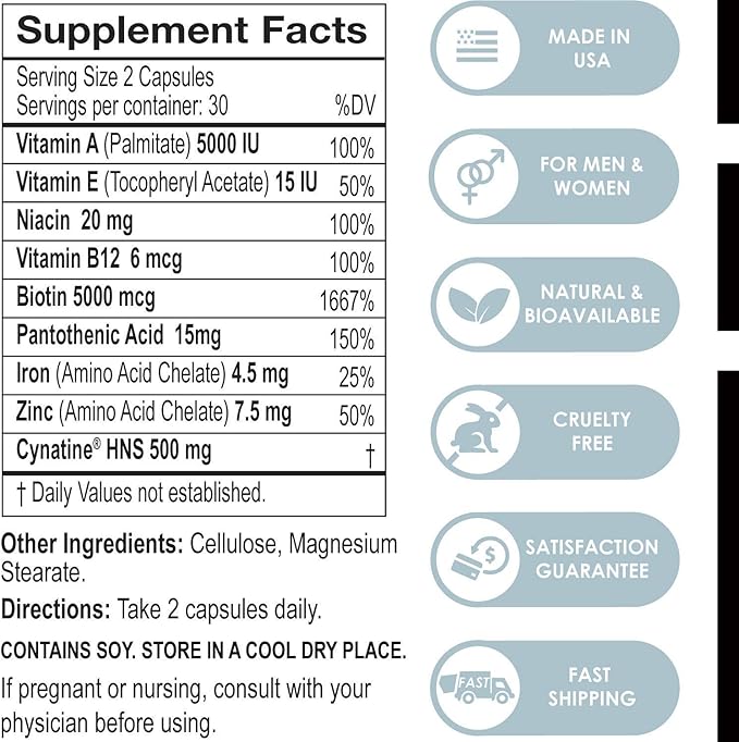 Collagen Peptides &amp Hair Nutrition + Cynatine HNS + Hyaluronic Acid + Biotin