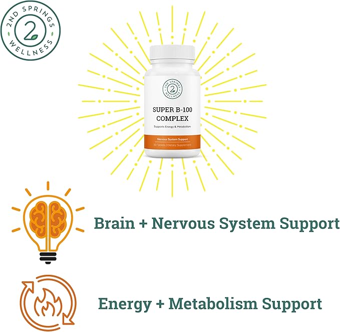 Organic 7 Mushroom Complex &amp B-100 B Vitamin Complex Vitality Bundle