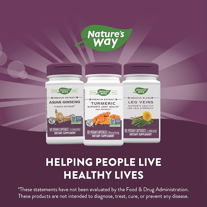 Nature's Way Turmeric Max Potency Premium Extract - Turmeric Supplement for Joint Support* - with Turmeric Extract - for Men &amp Women - Gluten Free - 60 Vegan Capsules (Pack of 2)