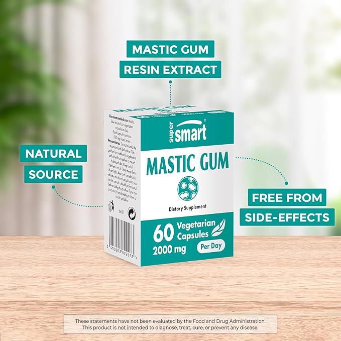 Supersmart - H. Pylori Formula Bundle (Complete Action) - Probiotic L. Reuteri w/Mastic Gum | Non-GMO &amp Gluten Free - 60x2 &amp 120 Vegetarian Capsules