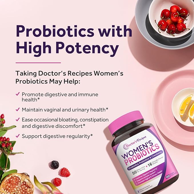 Doctor's Recipes Women’s Probiotic with Organic Cranberry &amp Magnesium Glycinate