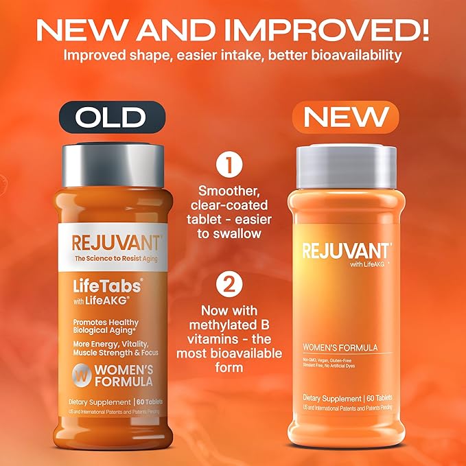 Rejuvant Men’s &amp Women’s AKG Longevity Supplement - 2 Pack (1 Men’s + 1 Women’s) 1000MG 98% Pure Calcium Alpha-Ketoglutarate - Patented Sustained-Release Formula for Cellular Repair &amp Vitality