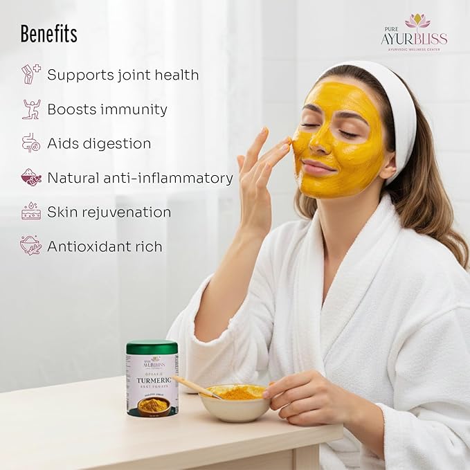 100% Organic Turmeric Powder for Daily Balance with Curcumin for Joint Health Immune Support and Gut Wellness Ayurvedic Superfood for Cooking Golden Milk DIY Masks - 8oz Tin Box