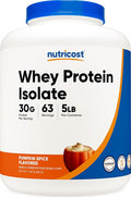 Nutricost Whey Protein Isolate Powder (Pumpkin Spice) 5 LB - 30g of Protein GMO-Free Gluten-Free 63 Servings