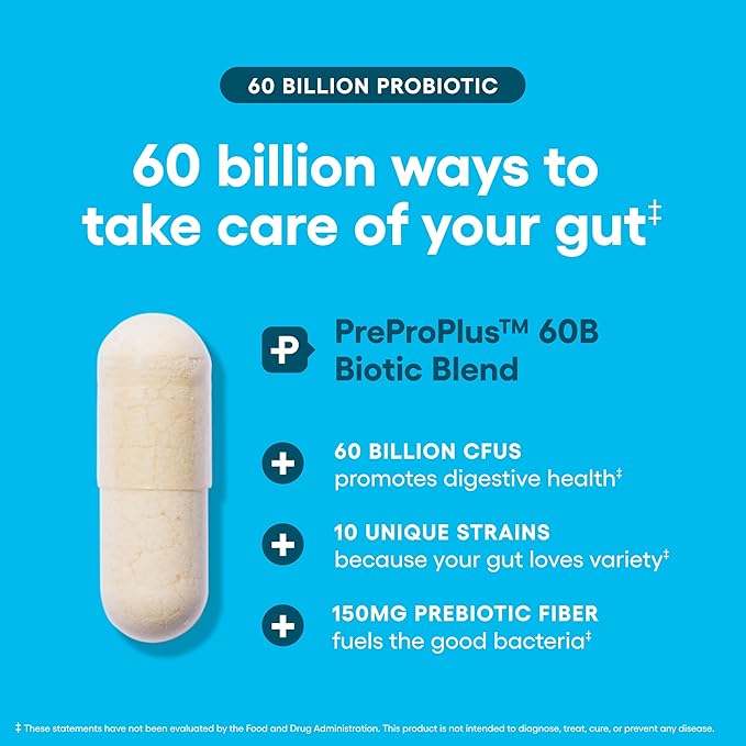 Physician's CHOICE 60 Billion Probiotic 60 Count + Easy Mix Fiber Bundle