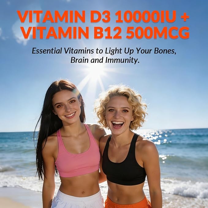 Vitamin D3 B12 Gummies Vitamin D and B12 Gummy Suppment with Vitamin A C K Calcium Magnesium Zinc for Women &amp Men