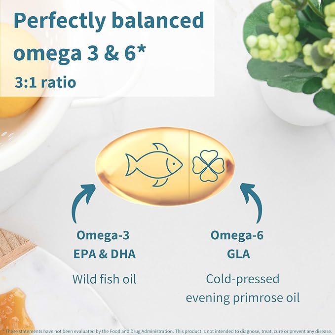 Igennus Pharmepa Complete EPA 668mg &amp DHA 334mg Omega-3 Fatty Acids 1000mg IFOS Certified rTG Form High Potency Fish Oil Plus Omega-6 &amp 9 from GLA Evening Primrose Oil Lemon Flavor 360 So
