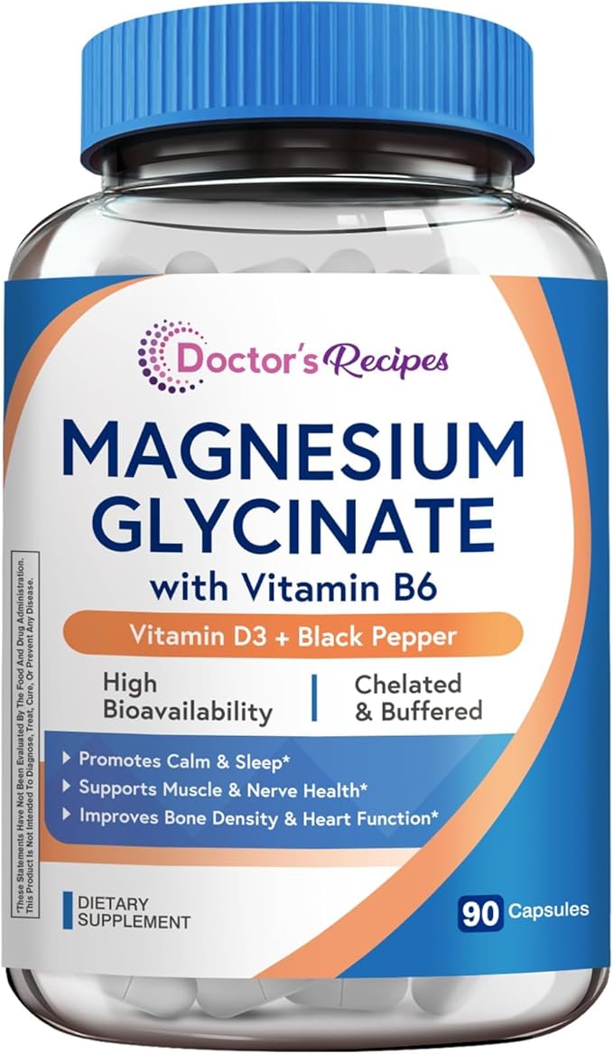 Doctor's Recipes Magnesium Glycinate 100mg 90 Capsules and Magnesium Glycinate 420mg 90 Capsules
