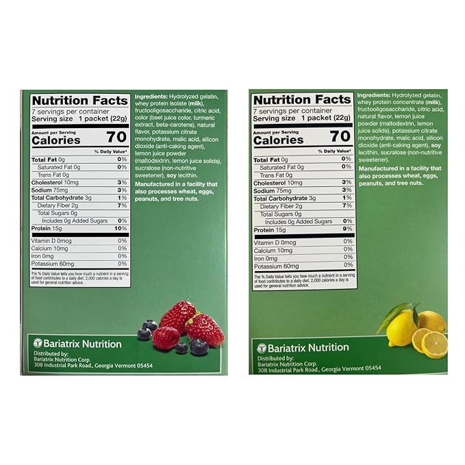 PROTIFIT - High Protein Berry Blast &amp Lemon Fruit Drink 2 Pack 15g Protein Low Calorie Sugar Free Ideal Protein Compatible 7 Servings Per Box (2 Pack)