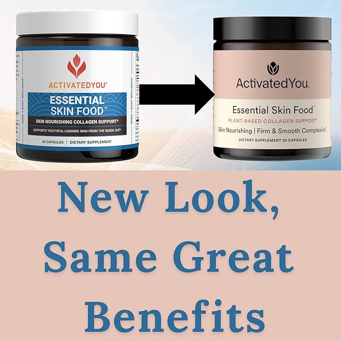 ACTIVATEDYOU Essential Skin Food Advanced Skincare Collagen Elastin Support Supplement for Aging Skin Helps Improve Appearance of Face Texture Sagging w/Dermaval Vitamin C (30 Count (Pack of 3))