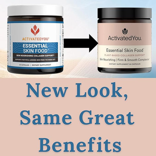 ACTIVATEDYOU Essential Skin Food Advanced Skincare Collagen Elastin Support Supplement for Aging Skin Helps Improve Appearance of Face Texture Sagging w/Dermaval Vitamin C (30 Count (Pack of 3))