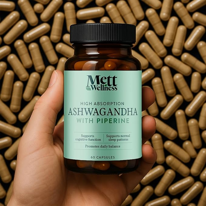Ashwagandha with Piperine | 60 Capsules | Supports Brain Function Energy &amp Immune Function | Helps Encourage a Sense of Restfulness