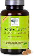 NEW NORDIC Active Liver Gummies Milk Thistle Artichoke &amp Turmeric Supplement Natural Peach Mango Flavor Sugar Free &amp Vegan 60 Count (Pack of 1)