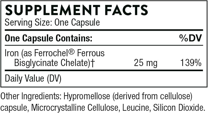 THORNE - Nutrient Essentials Duo - Iron Bisglycinate &amp B-Complex #12 for Energy Support and Blood Building - 60 Servings
