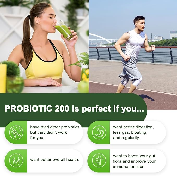 Probiotics for Women and Men - 200 Billion CFU 12 Strains Probiotic for Digestive Immune &amp Gut Health with Organic Prebiotic Shelf Stable Probiotic Supplement for Bloating 120 Capsules