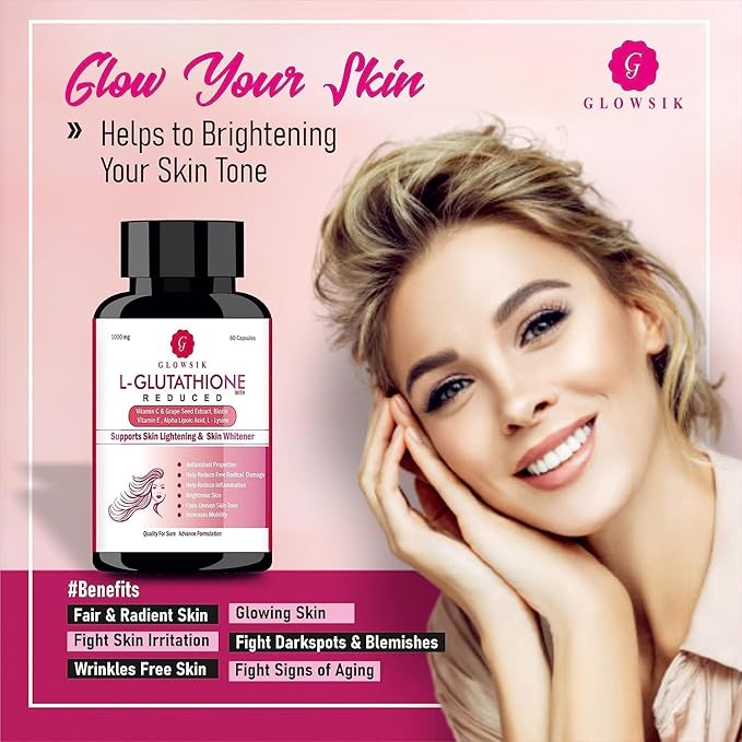 Organic Touch Boitec Natural &amp Pure L Glutathione Capsules with Alpha Lipoic Acid Grape Seeds Vitamin C and E with Power of Biotin-1000mg- 60 Capsules (60)
