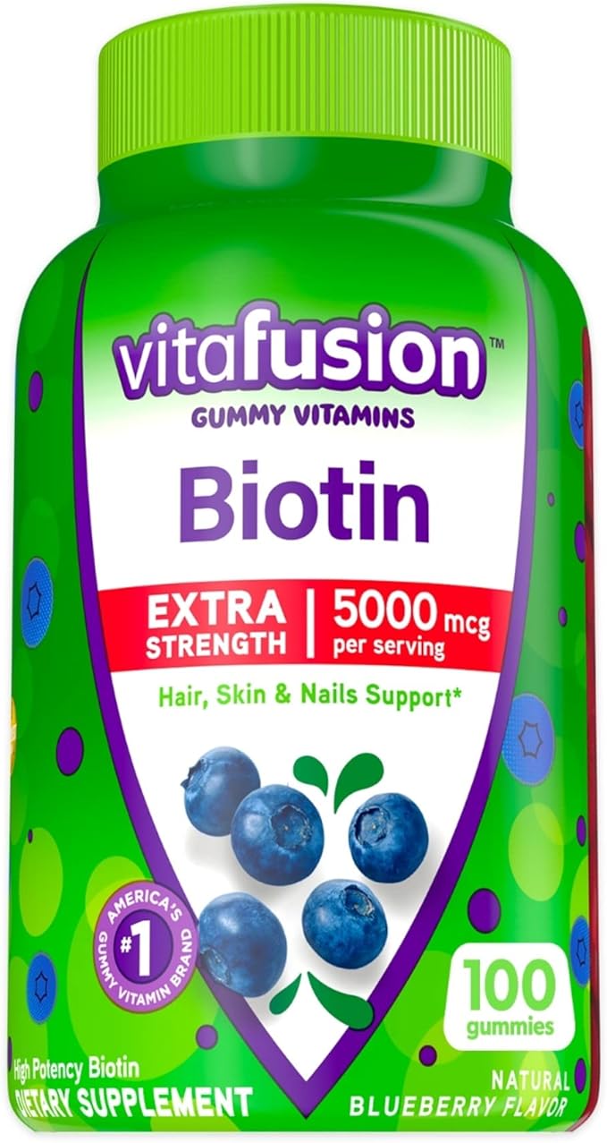 Vitafusion Extra Strength Biotin Gummy Vitamins Berry Flavored 5000 mcg Biotin Vitamins America’ &amp Omega-3 Gummy Vitamins Berry Lemonade Flavored Heart Health Vitamins(1)