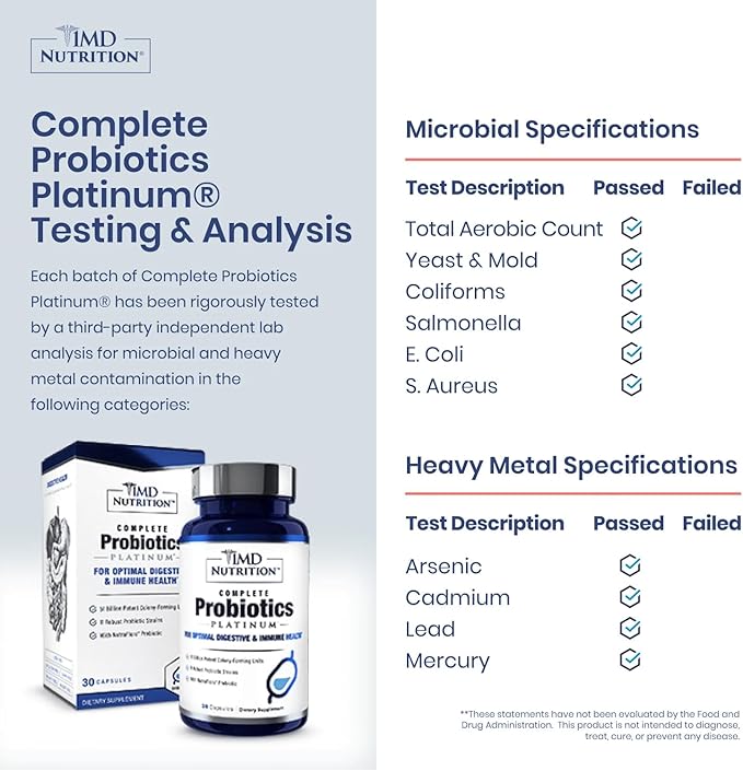 1MD Complete Probiotics Platinum | Supports Digestive Health | with Nourishing Prebiotics 51 Billion Live CFU 11 Strains Dairy-Free | 30 Vegetable Capsules (3-Pack)