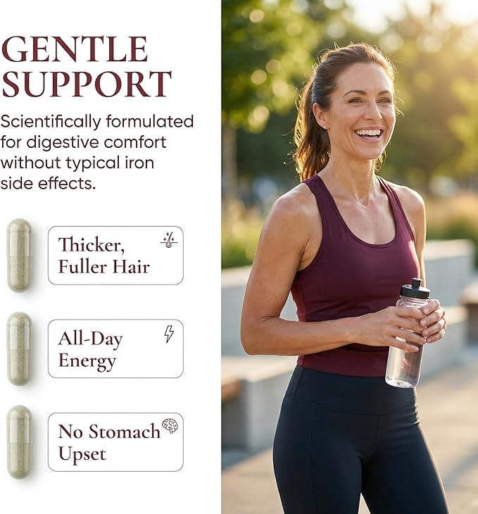 Ferravital Ferritin Support Ferritin Supplement for Women Daily Iron Supplement with Iron Bisglycinate Lactoferrin Vitamin C B12 Gluten Free &amp Non-GMO 60 Capsules (A)