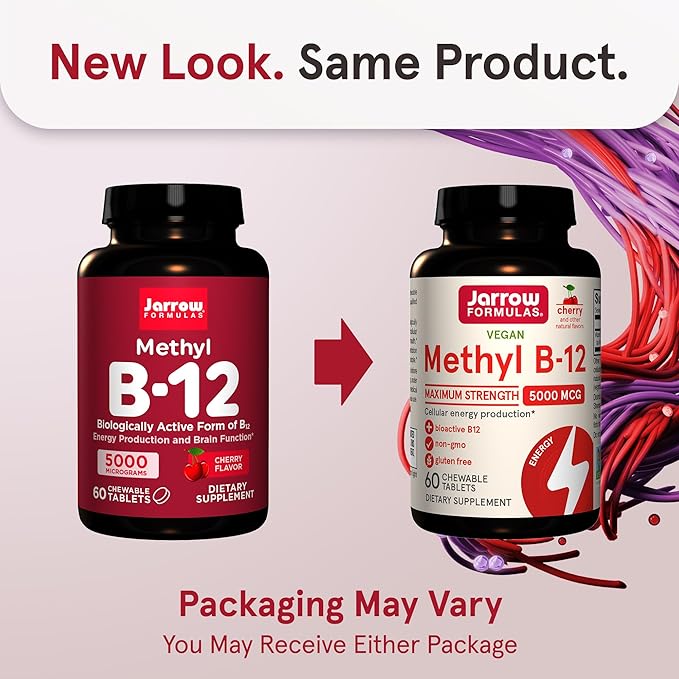 Jarrow Formulas Maximum Strength Methyl B-12 5000 mcg Dietary Supplement &amp MagMind Brain Health with Magtein (Magnesium L-Threonate) Dietary Supplement