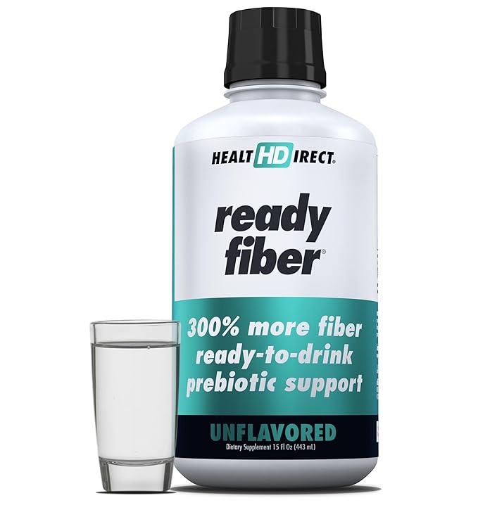HEALTH DIRECT - Ready Fiber - Prebiotic Liquid Fiber Supplement for Women Men and Kids - 15 Fl Oz - 15-30 Servings Unflavored - Easier Than Gummies Powders and Pills