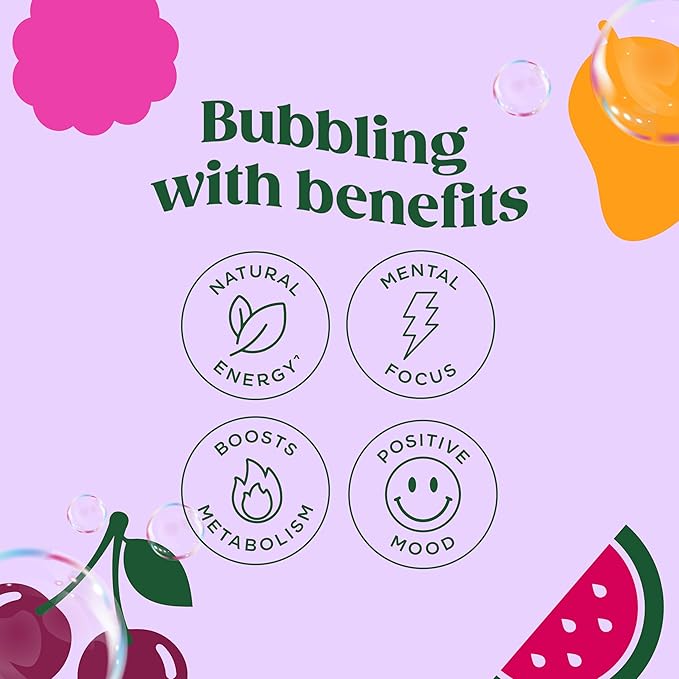 Bloom Nutrition Sparkling Energy Drink Variety Pack | Zero Sugar | 180mg Caffeine | Antioxidant-Rich | 24 Pack