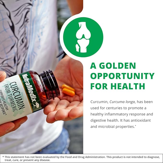 NutraMedix Curcumin - 500mg Turmeric Capsules - Promotes a Healthy Inflammatory Response Immune System Brain Heart &amp Liver Support (120 Capsules)