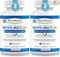 Power By Naturals Methyl Multi One – Iron-Free Methylated Multivitamin for Men &amp Women with B12 Methylcobalamin P5P Folate (5-MTHF) CoQ10 &amp Zinc for Energy &amp MTHFR Support 60 Capsules