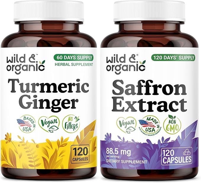 Turmeric Ginger 120 Capsules &amp Saffron Extract 120 Capsules