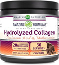 Amazing Formulas Hydrolyzed Collagen with Hyaluronic Acid &amp Multivitamins Supplement | 30 Servings Powder | 660 Grams | Chocolate Flavor